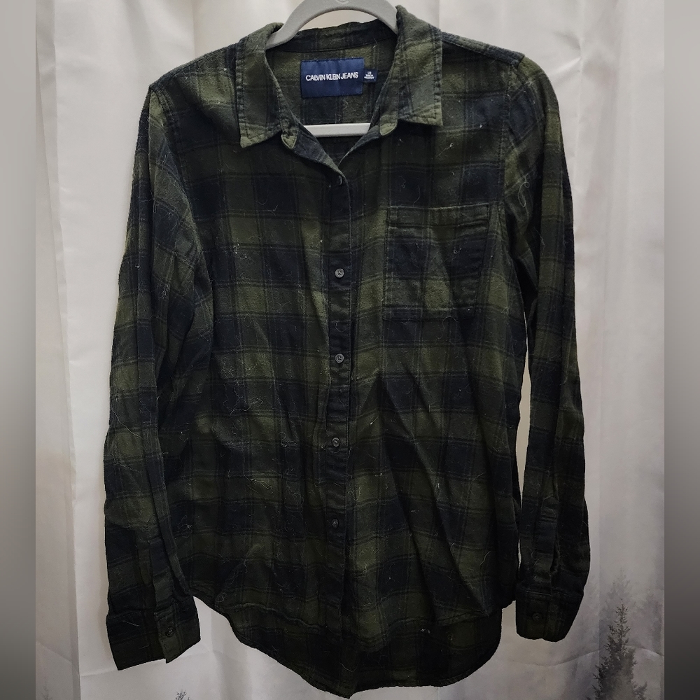 Calvin Klein Army Green Flannel